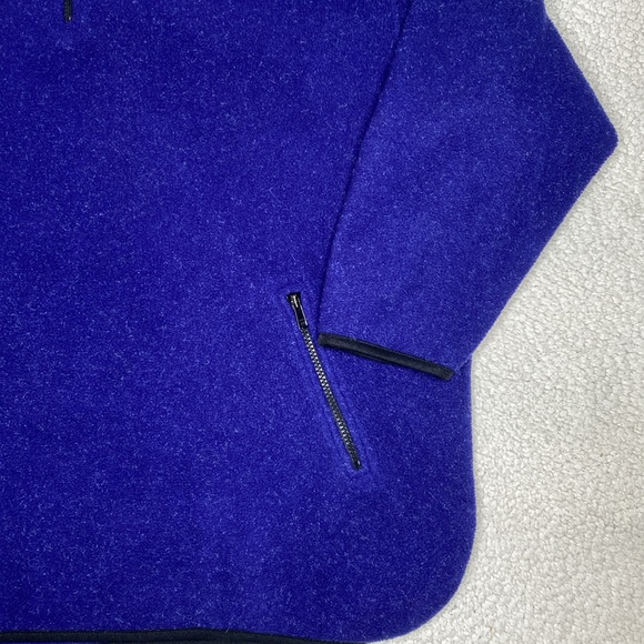 Eddie Bauer Blue Fleece Quarter Zip Pullover: Size Extra Large - Picture 5 of 10